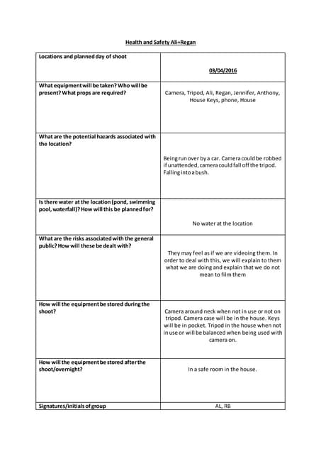 Risk Assessment Police Station | DOCX