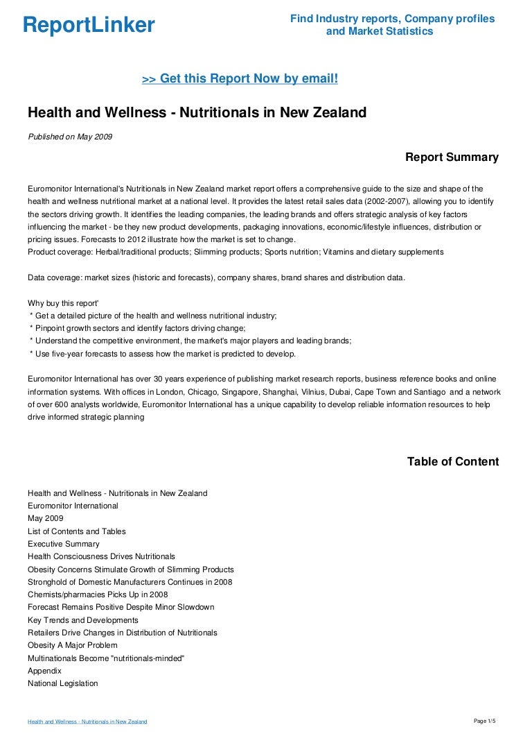 Health and Wellness Nutritionals in New Zealand