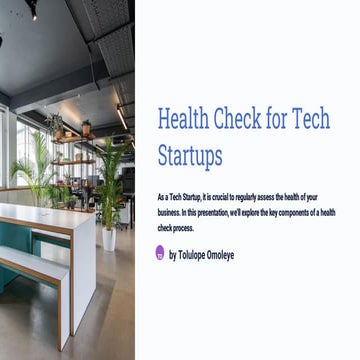 Sustainablity Health Check for Tech Startups