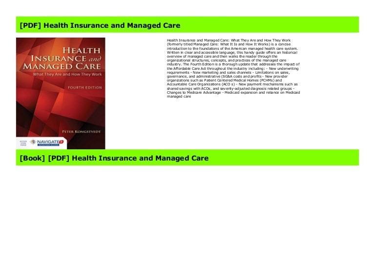  PDF Health Insurance And Managed Care