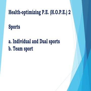 Health optimizing p.e. (h.o.p.e.) 2 