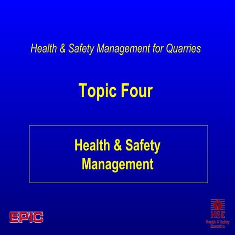 Health & Safety Management For Quarries