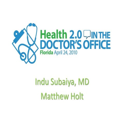 Health 2.0 in the doctor's office introduction