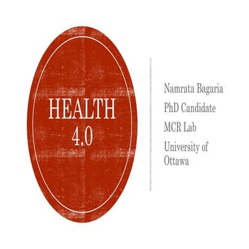 Health 4.0 : Digital Twins for Health & Well-being