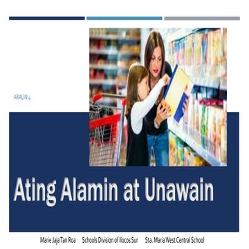 Health 4 ating alamin at unawain