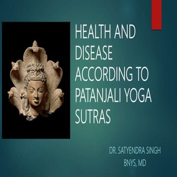 Health and disease according to patanjali yoga sutras