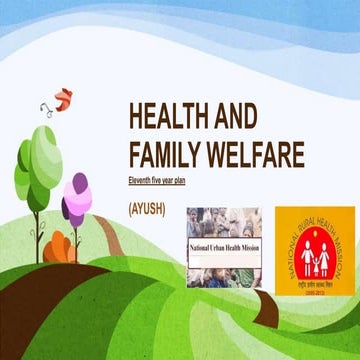 Health and family welfare (eleventh five year plan)