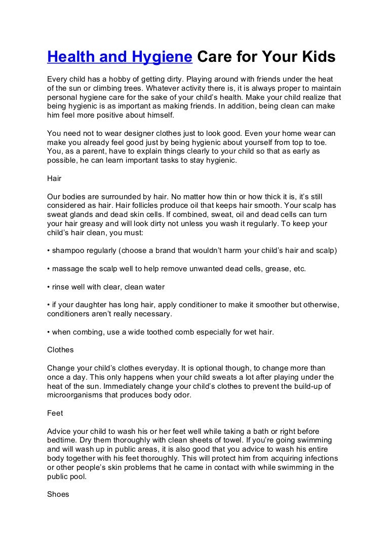 Health and hygiene 1