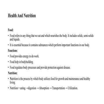 Nutritive Value of Food | PPTX