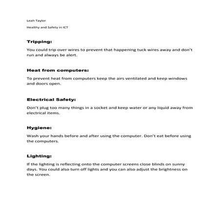 Health and safety ICT 