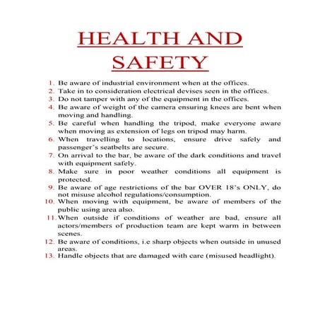 Health and safety media