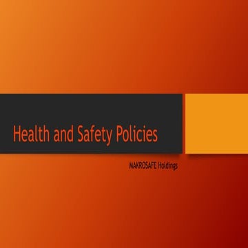 Health and Safety Policies