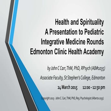 Health and spirituality