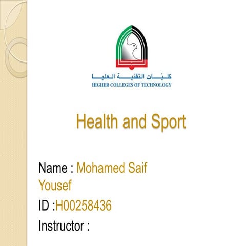 Health and sport