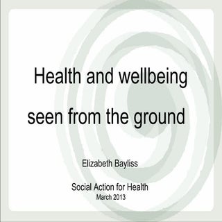 Health and well being seen from the...