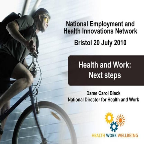 Health and work: next steps