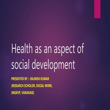 Health as an aspect of social development 