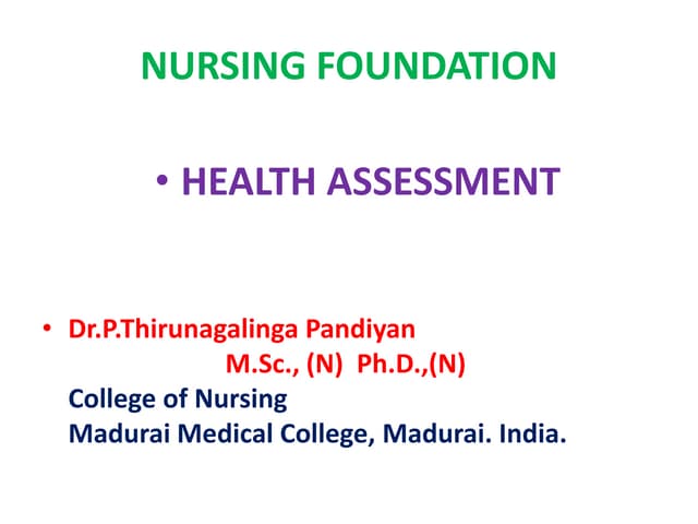 HEALTH ASSESSEMENT PPT pptx health-assessement-ppt-pptx