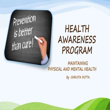Health awareness program | PPT