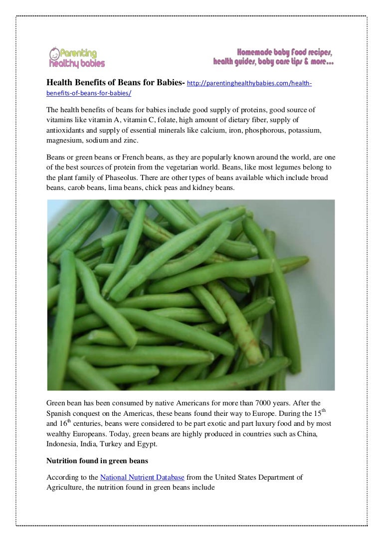 best beans for baby food