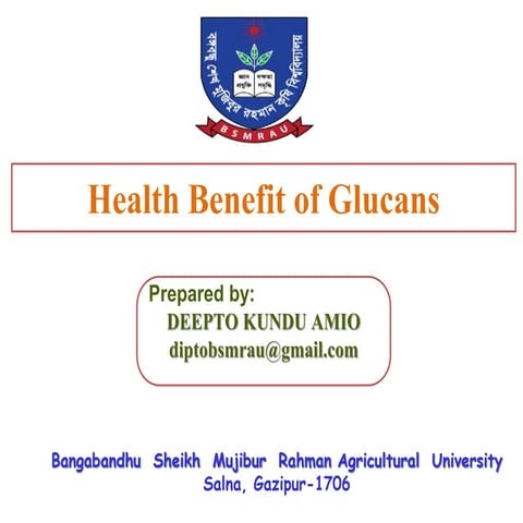 Health benefits of glucans