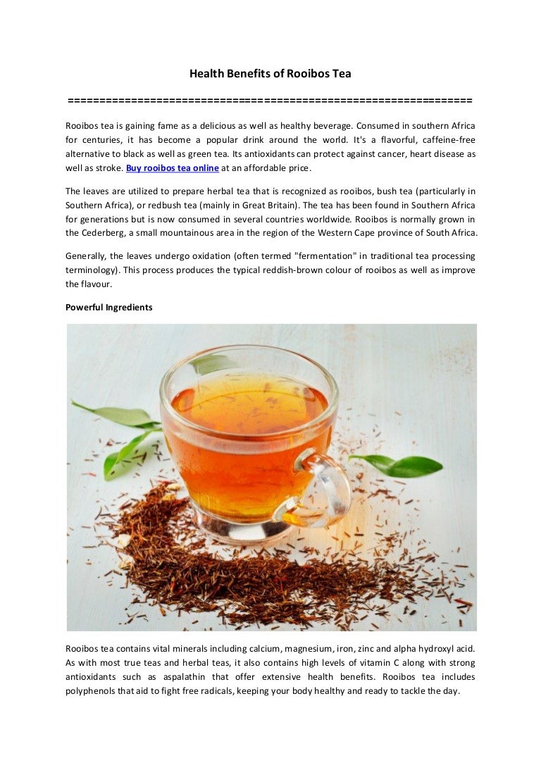 Health Benefits of Rooibos Tea