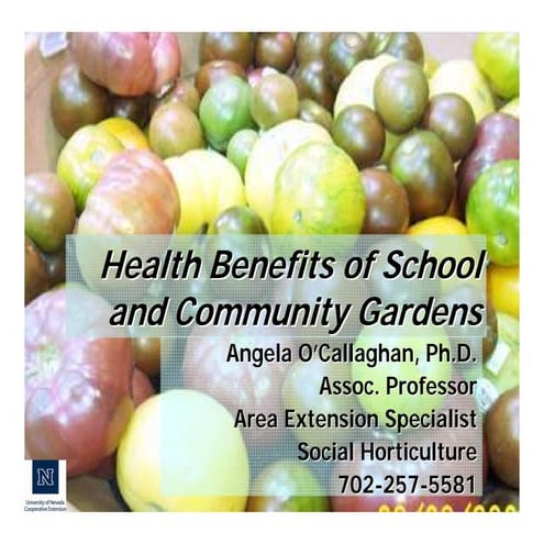 Health Benefits of School and Community Gardens