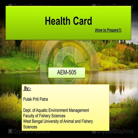 Health card preparation guide of aquatic body