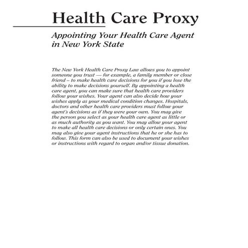 Health Care Proxy