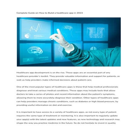 Complete Guide on How to Build a healthcare app in 2023