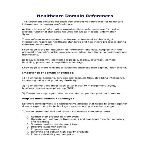 Healthcare domain