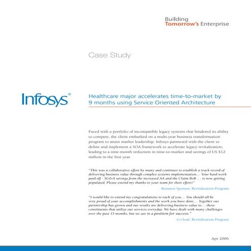 InfosysPublicServices - Healthcare SOA | Program Management Framework