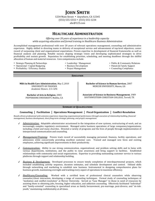 healthcare administration resume by mia c coleman