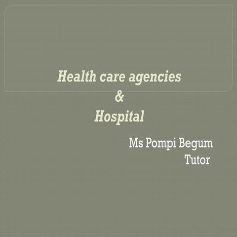 Health Care Agencies & Hospital .pptx.Slideshare