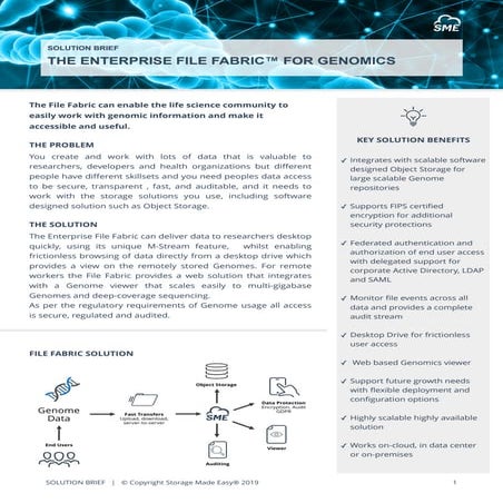 The Enterprise File Fabric for Healthcare and Genomics | SME Solution Brief