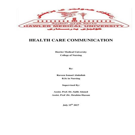Health care communication