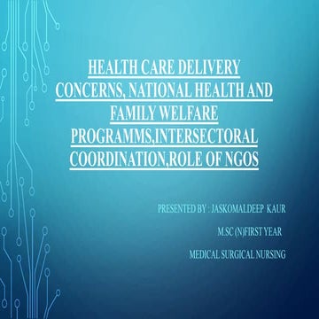 Health care delivery concerns, national health and family welfare programmes ...