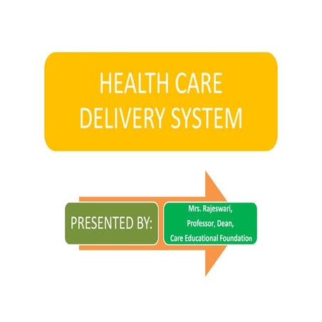Health Care Delivery System India For CCCH