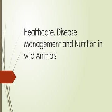 HEALTH  CARE, DISEASE MANAGEMENT AND NUTRITION IN wild animals.pptx
