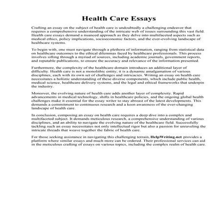 Health Care Essays.pdf