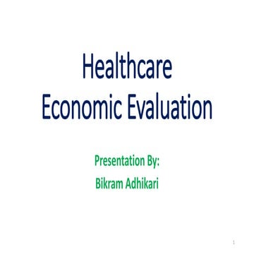 Healthcare Economic evaluation