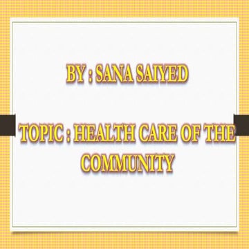 Healthcare for community india