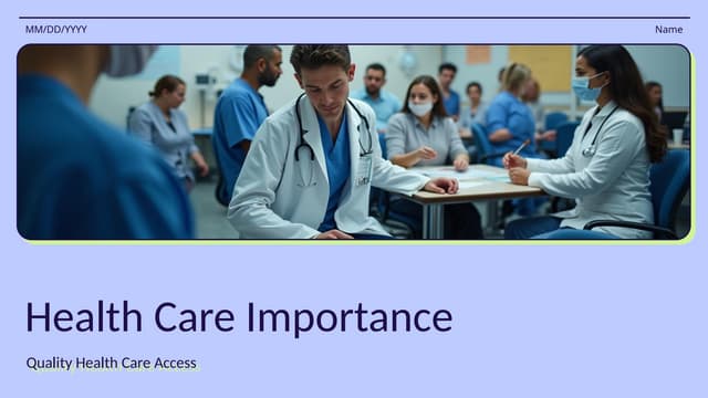 Presentation on Health Care and safety project