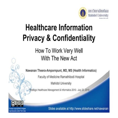 Healthcare Information Privacy & Confidentiality: How To Work Very Well With ...