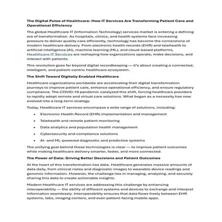 The Future of Healthcare IT: Intelligent, Interoperable, and Patient-Centric