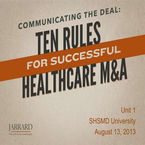 Communicating the Deal Unit 1