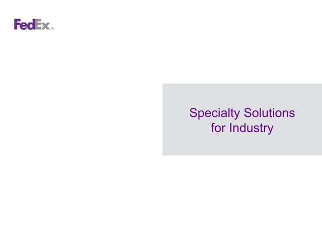Specialty Solutions For Industry