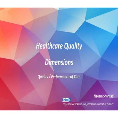 Dimensions of Healthcare Quality