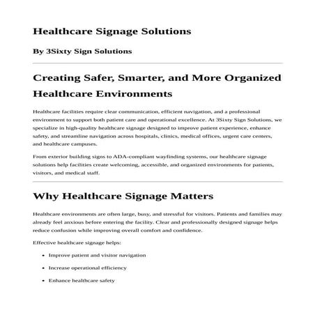 SIGNAGE for Hospital and Healthcare service | PPT