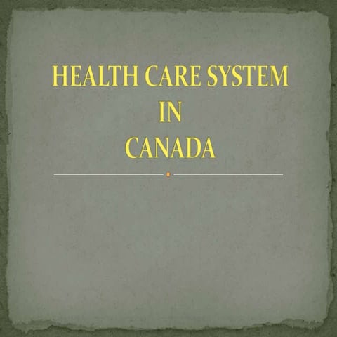 Health care system in canada